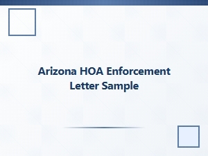 Arizona Hoa Enforcement Letter Sample
