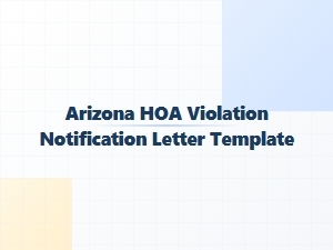 Arizona Hoa Violation Notification Letter Template