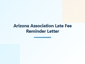 Arizona Hoa Late Fee Reminder Letter