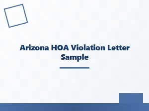 Arizona Hoa Violation Letter Sample