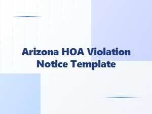 Arizona Hoa Violation Notice Template