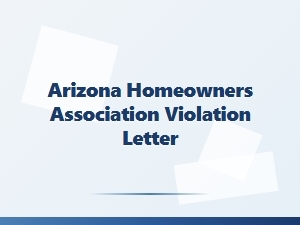 Arizona Hoa Violation Letter Guide