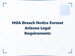 Hoa Breach Notice Format Arizona Requirements