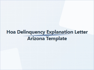 Hoa Delinquency Explanation Letter Template Arizona