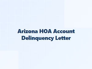 Arizona Hoa Account Delinquency Letter Sample