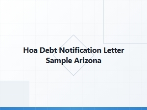 Hoa Debt Notification Letter Sample Arizona