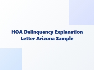 Hoa Delinquency Explanation Letter Sample Arizona