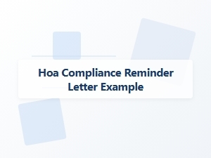 Hoa Compliance Reminder Letter Example Template