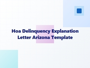 Hoa Delinquency Explanation Letter Template Arizona