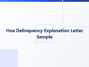Hoa Delinquency Explanation Letter Sample