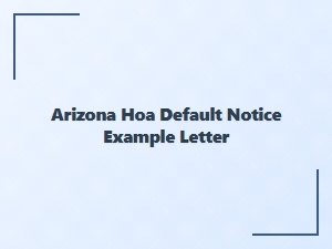 Arizona Hoa Default Notice Example