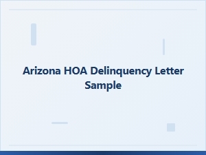 Arizona Hoa Delinquency Notice Sample