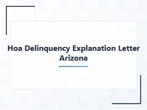 Hoa Delinquency Explanation Letter Arizona Example