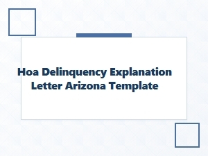 Hoa Delinquency Explanation Letter Template Arizona
