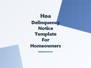 Hoa Delinquency Notice Template for Homeowners