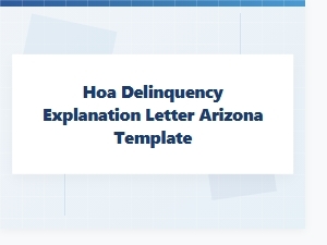 Hoa Delinquency Explanation Letter Template Arizona