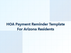 Hoa Payment Reminder Template for Arizona Residents