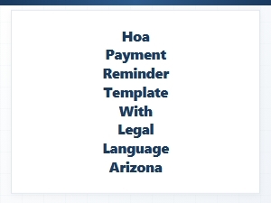 Hoa Payment Reminder Template Arizona